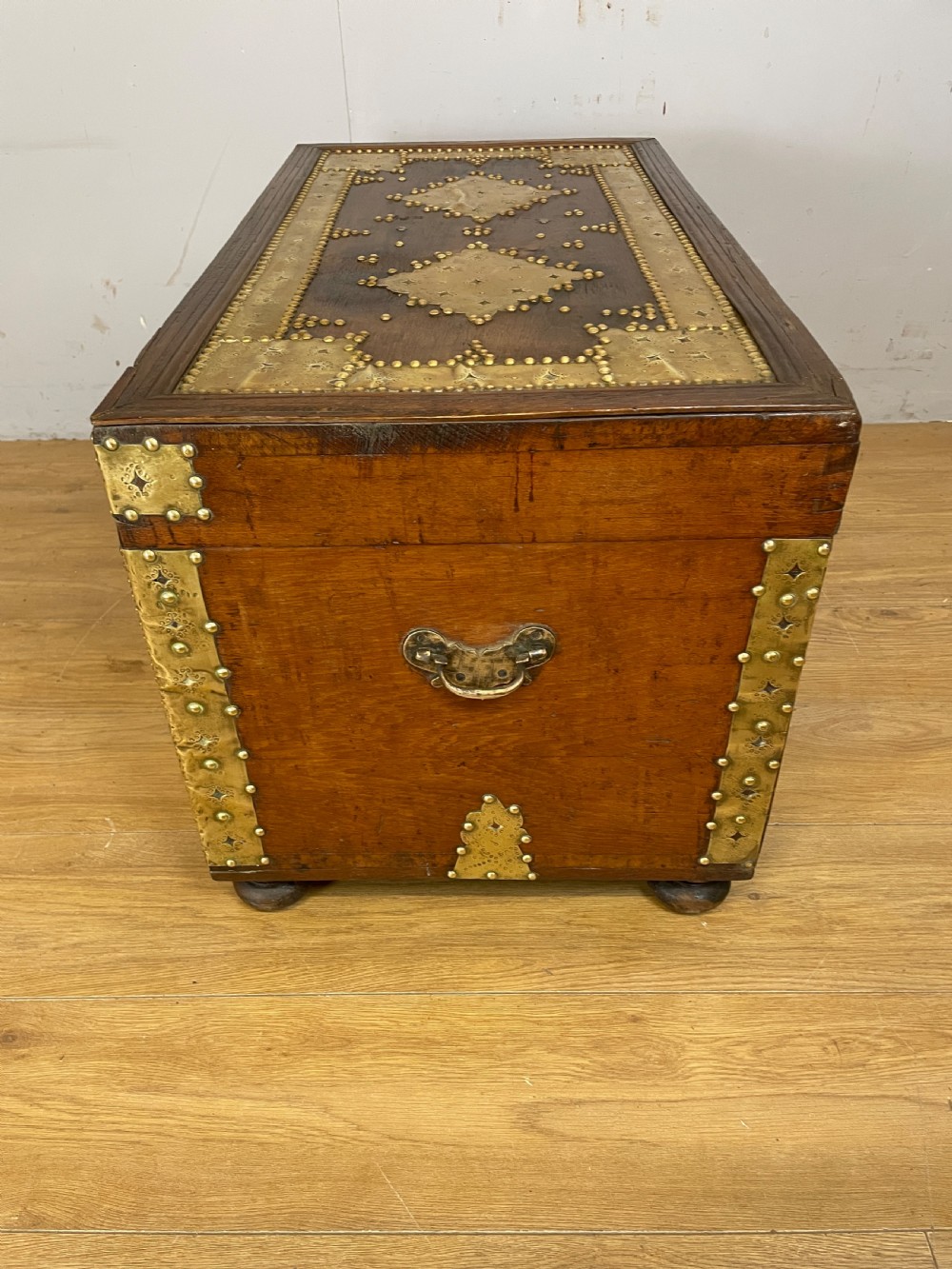 C19TH Zanzibar chest with original brass decoration  View XI