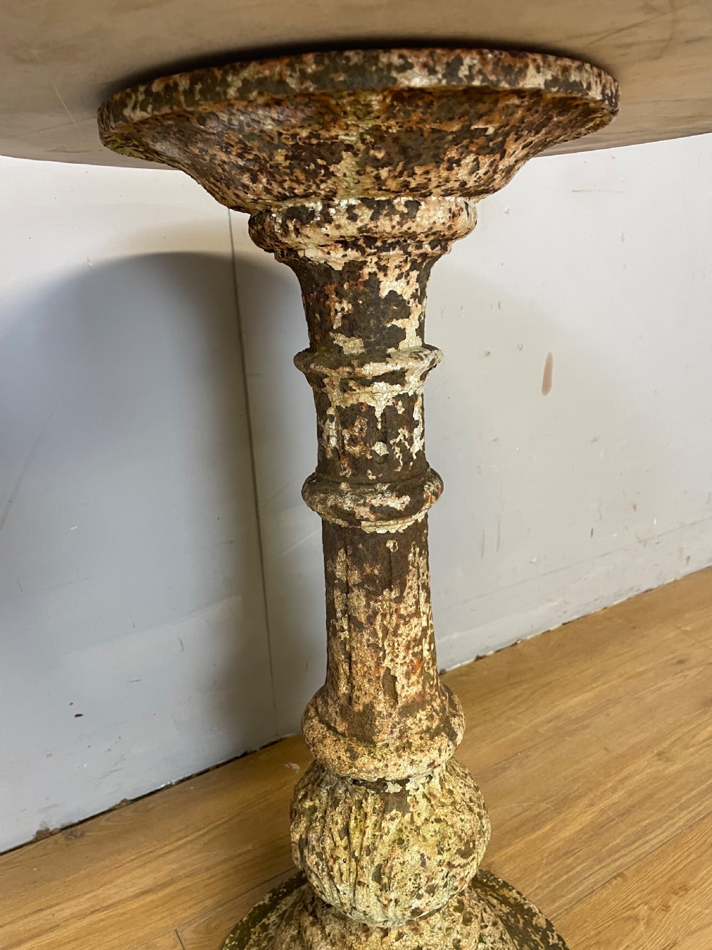 C19TH cast iron table with Carrara marble top  View IV