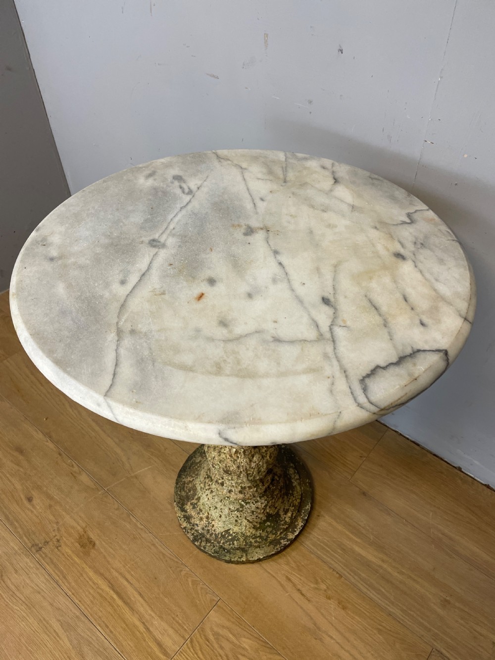 C19TH cast iron table with Carrara marble top  View VI
