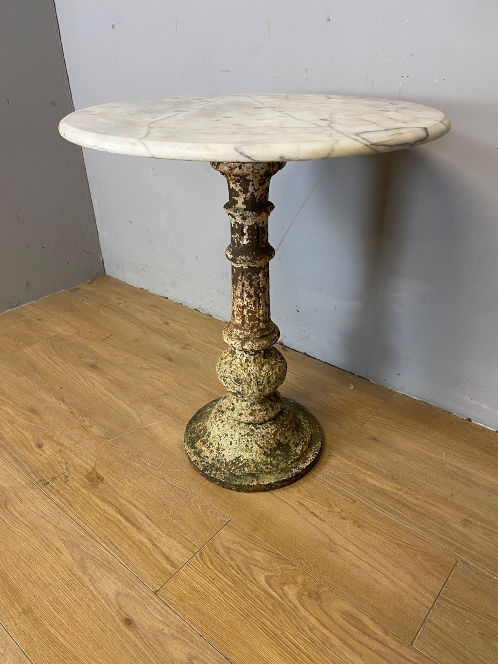 C19TH cast iron table with Carrara marble top  View VII