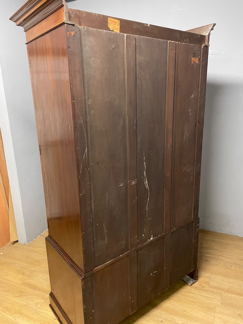 C19TH Sheraton Revival inlaid mahogany double wardrobe  View XVI
