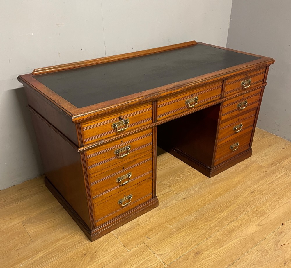 C19TH walnut estate desk in original condition 