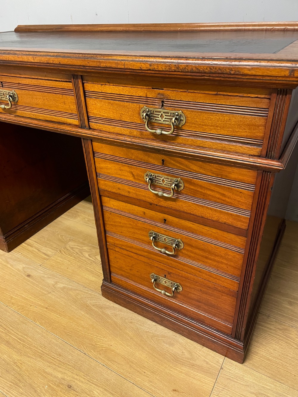 C19TH walnut estate desk in original condition  View V