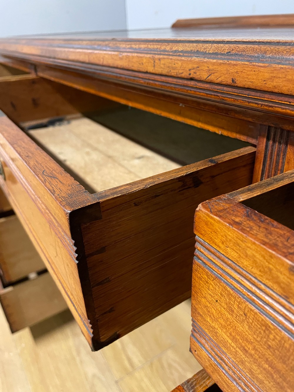 C19TH walnut estate desk in original condition  View IX