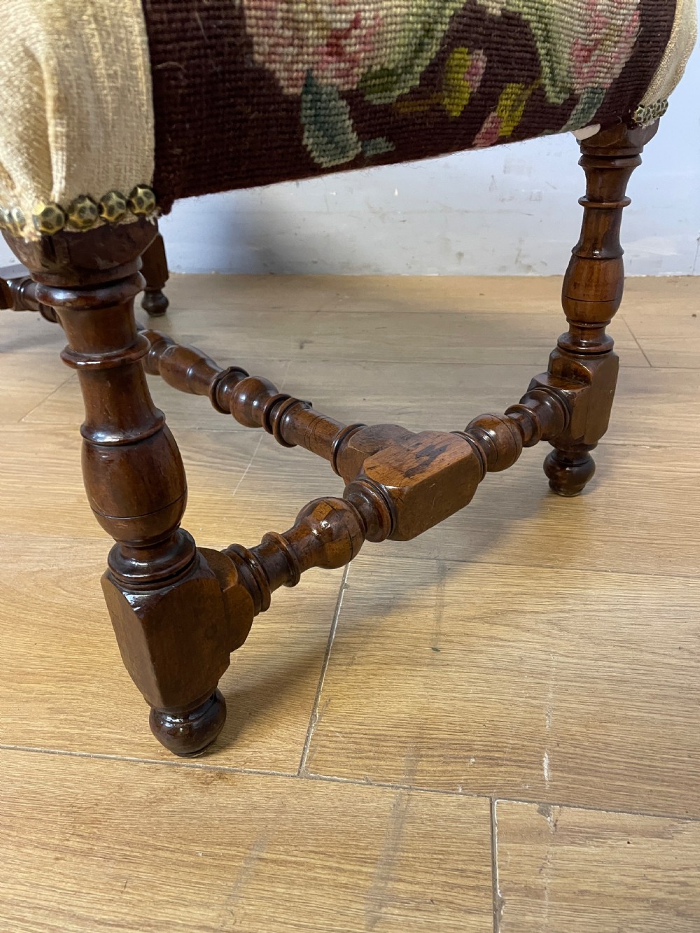 Late C19TH walnut bobbin turned stool  View VII