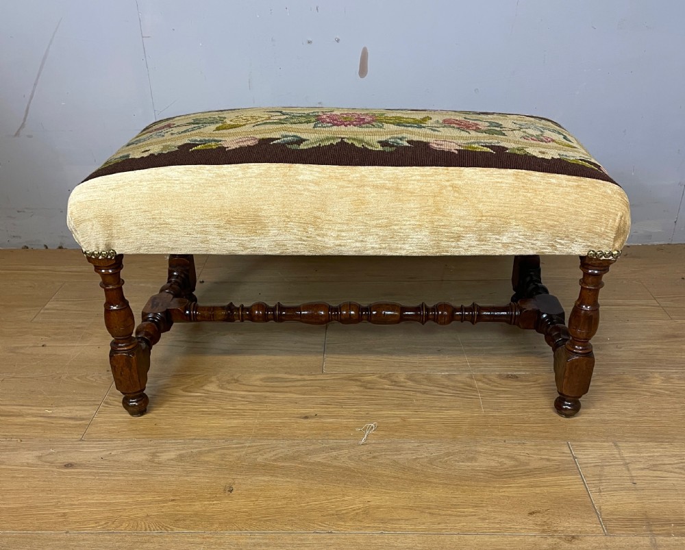 Late C19TH walnut bobbin turned stool  View IX