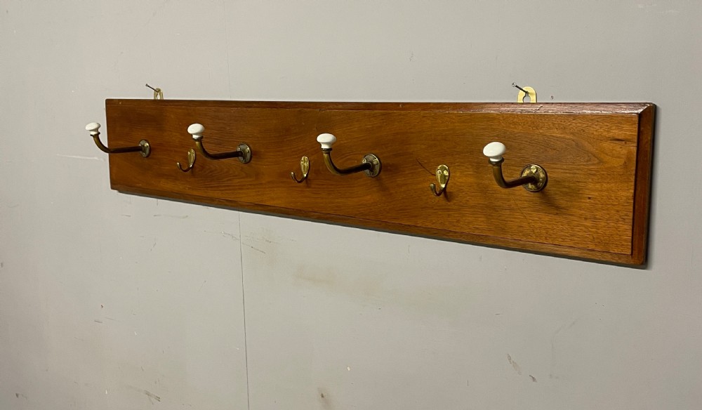 Brass and porcelain coat rack circa 1895  View V