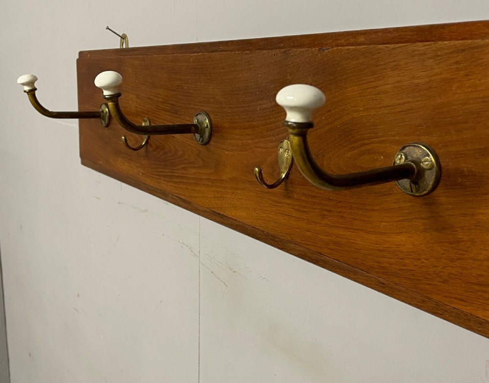 Brass and porcelain coat rack circa 1895  View VI