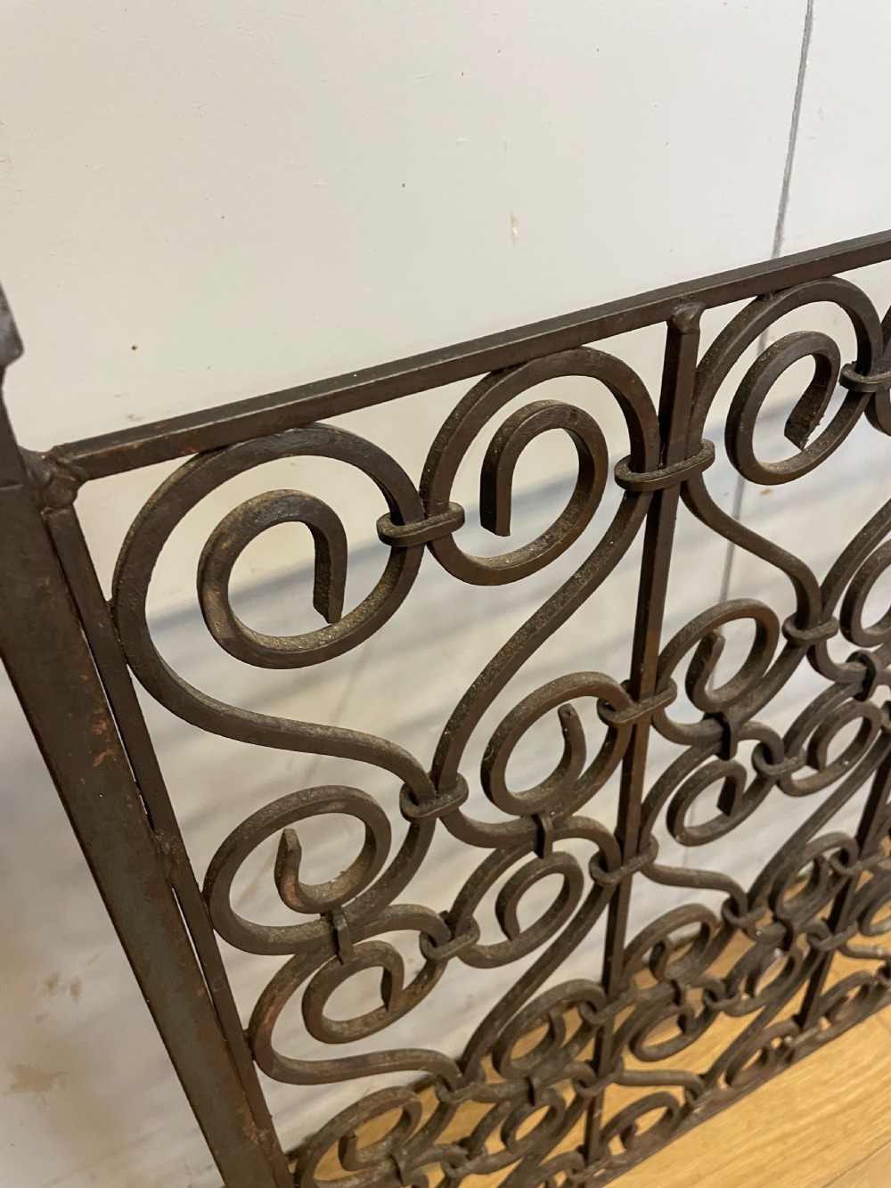 Wrought iron estate made fire screen circa 1920 View III