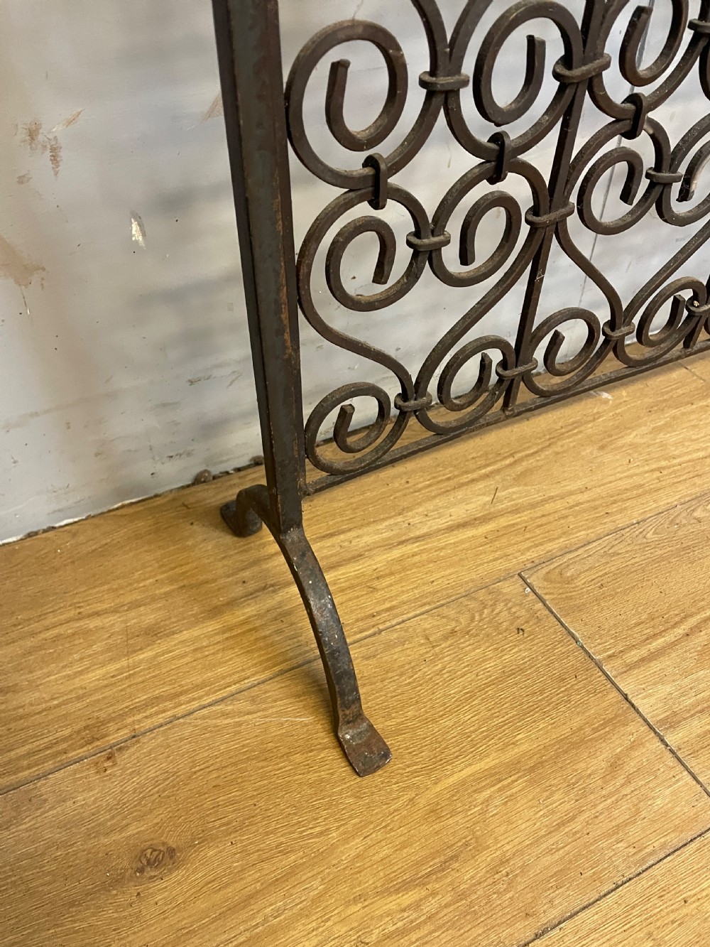 Wrought iron estate made fire screen circa 1920 View V