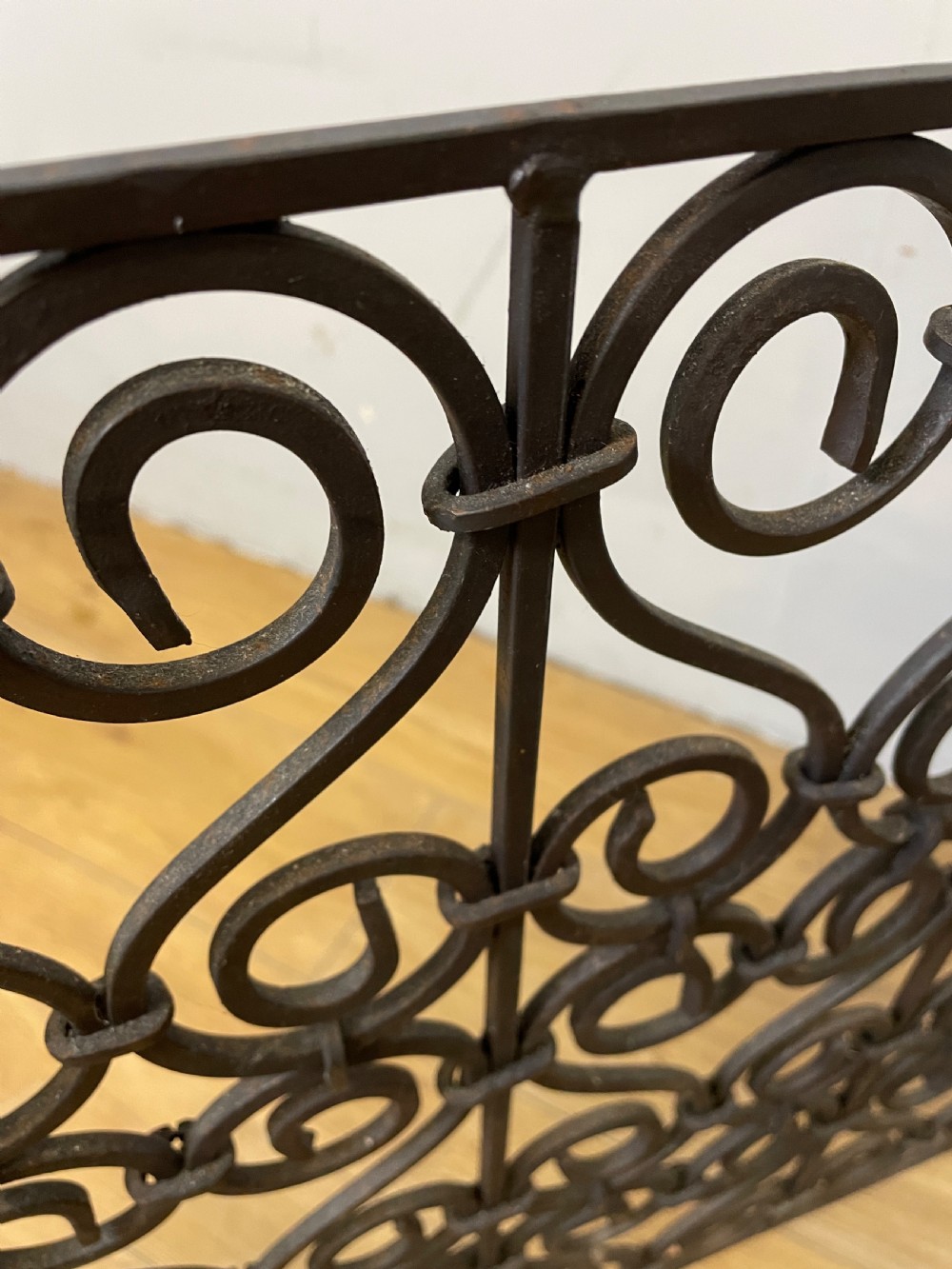 Wrought iron estate made fire screen circa 1920 View VII