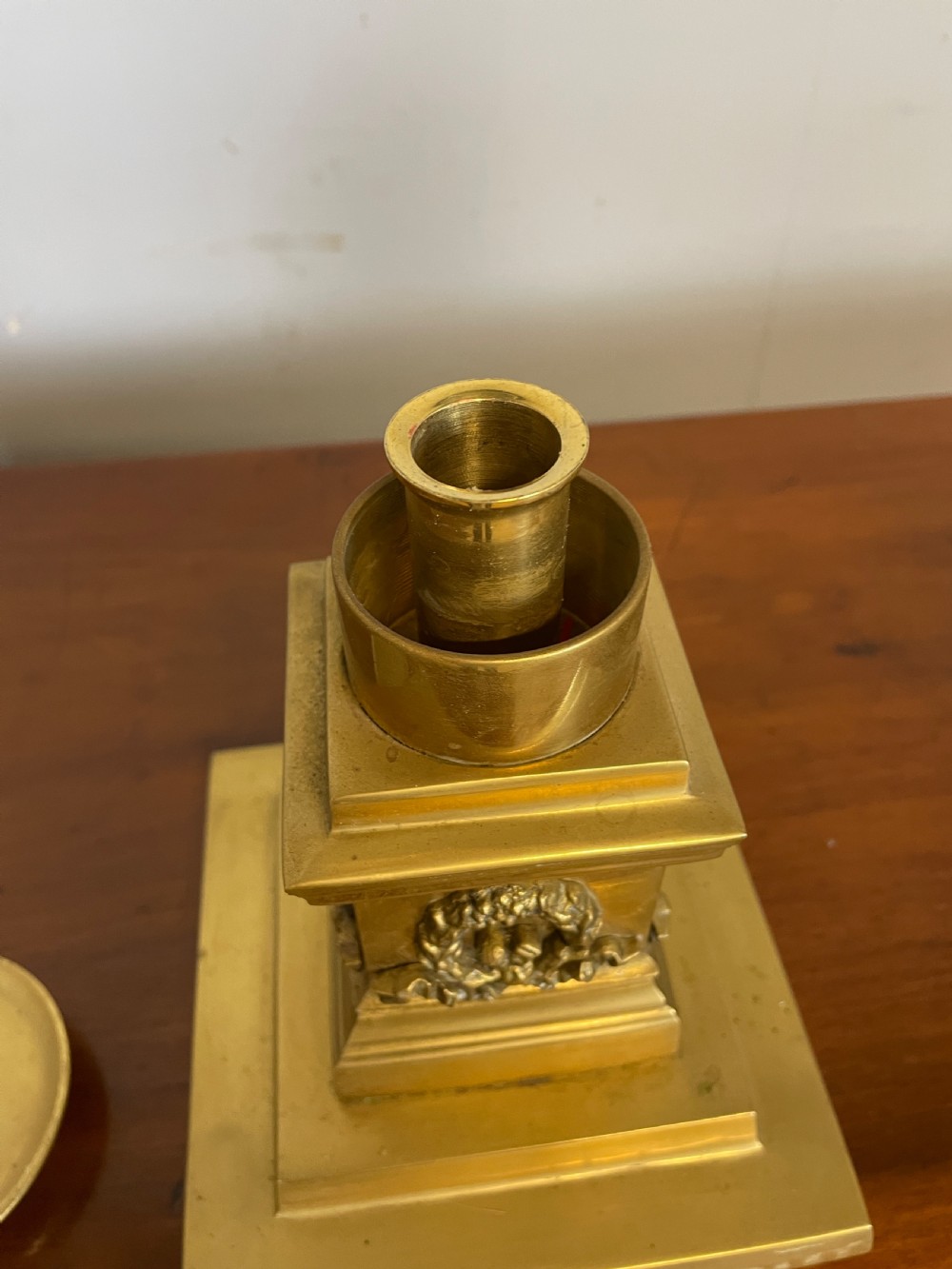 Late C19TH Solid brass heavy cast candlesticks  View VII