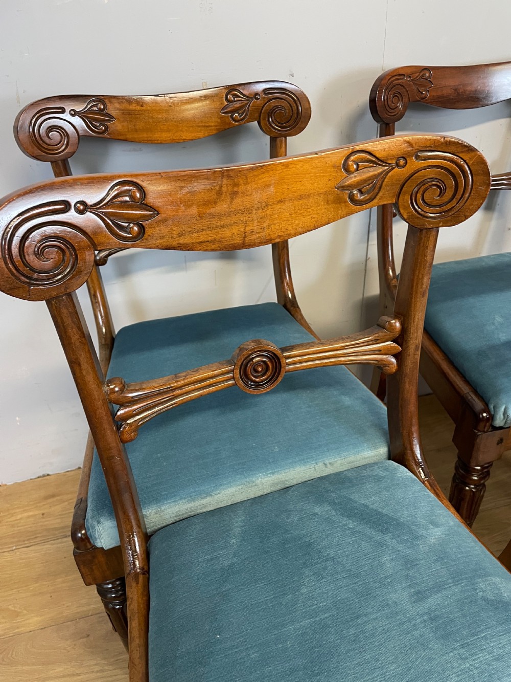 Set of six late Regency mahogany dining chairs  View III