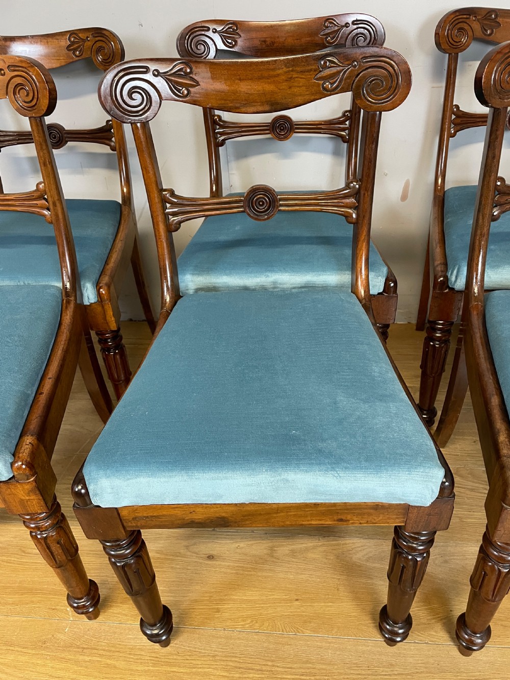 Set of six late Regency mahogany dining chairs  View V