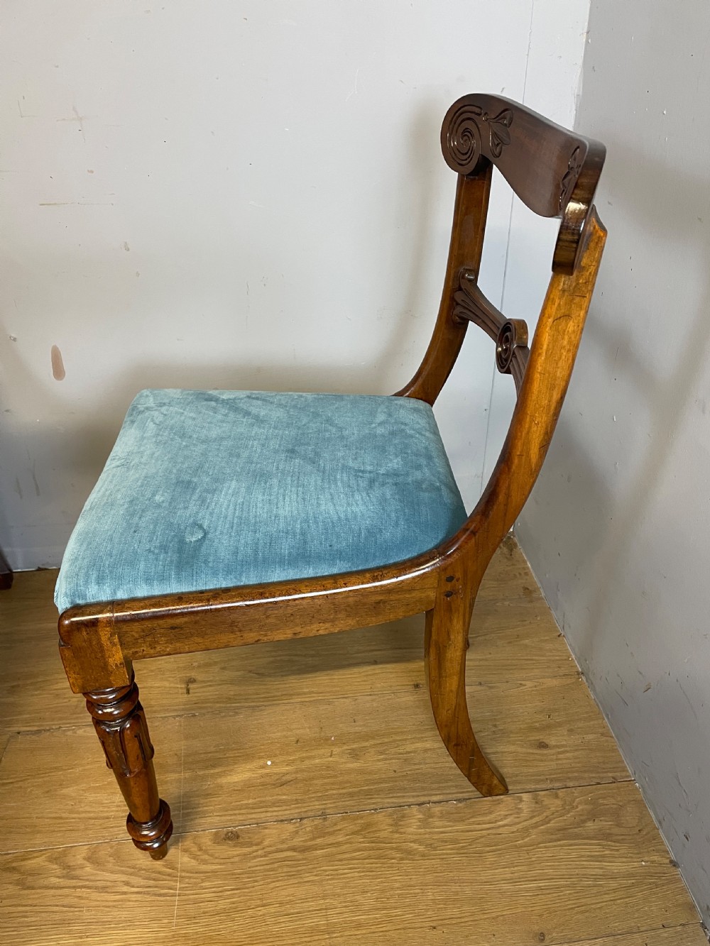 Set of six late Regency mahogany dining chairs  View VII