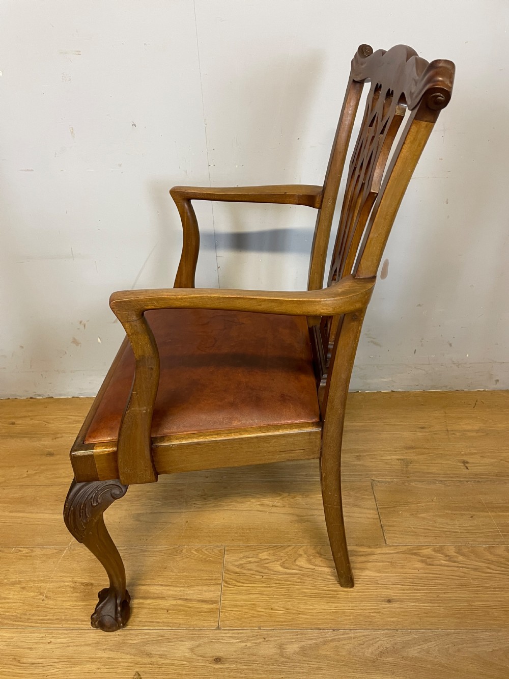 Set of six solid mahogany Chippendale style dining chairs circa 1890 View VIII