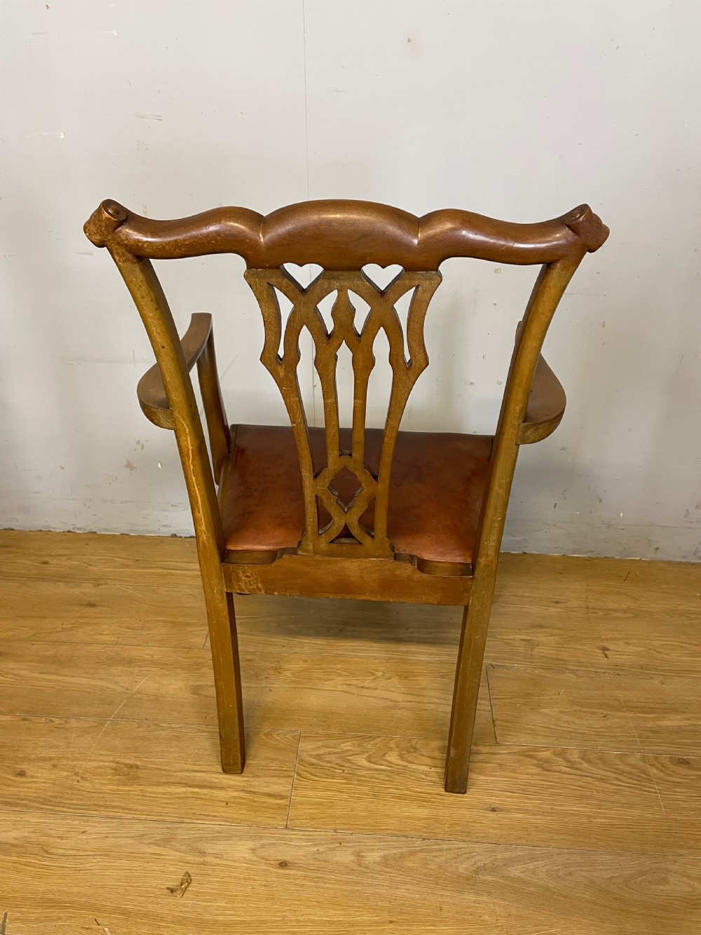 Set of six solid mahogany Chippendale style dining chairs circa 1890 View IX