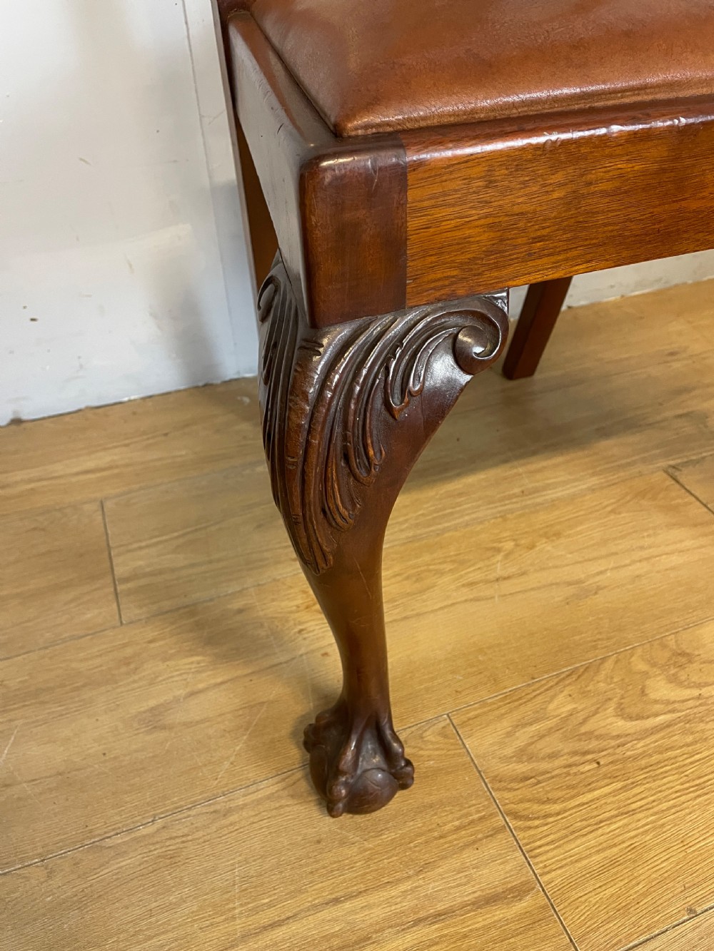 Set of six solid mahogany Chippendale style dining chairs circa 1890 View XIV
