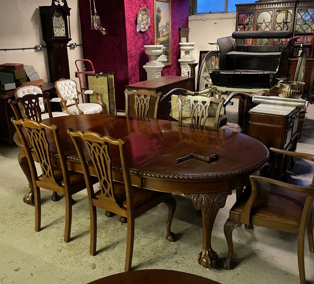 Set of six solid mahogany Chippendale style dining chairs circa 1890 View XX