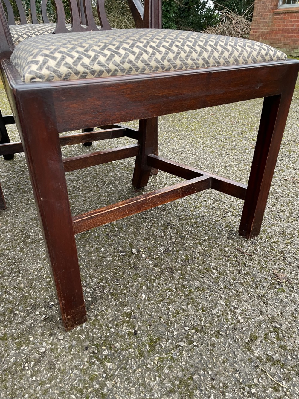 Set of ten C19TH solid mahogany Chippendale style dining chairs  View VII
