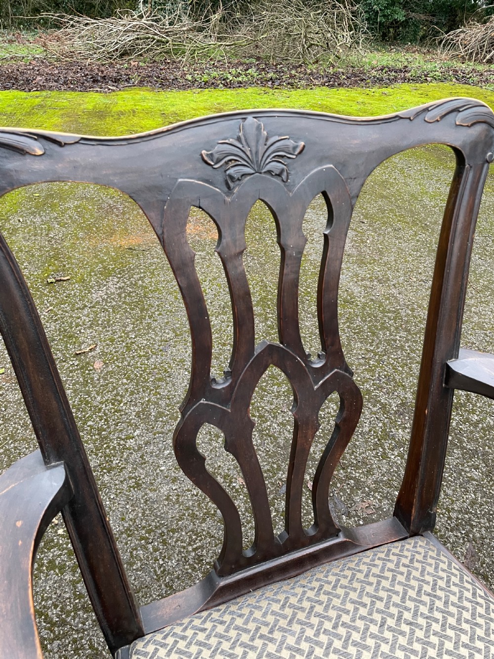 Set of ten C19TH solid mahogany Chippendale style dining chairs  View IX