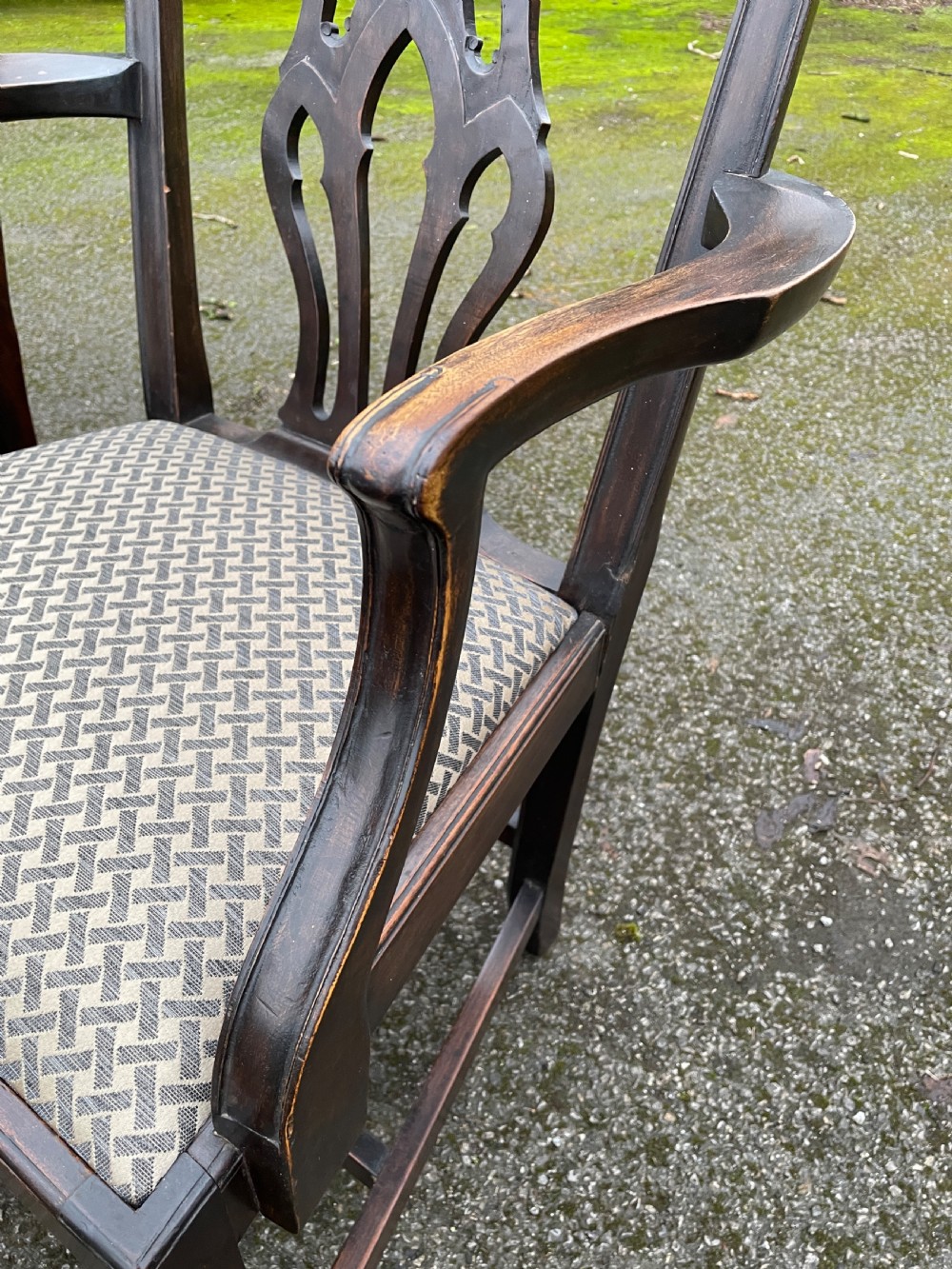 Set of ten C19TH solid mahogany Chippendale style dining chairs  View X