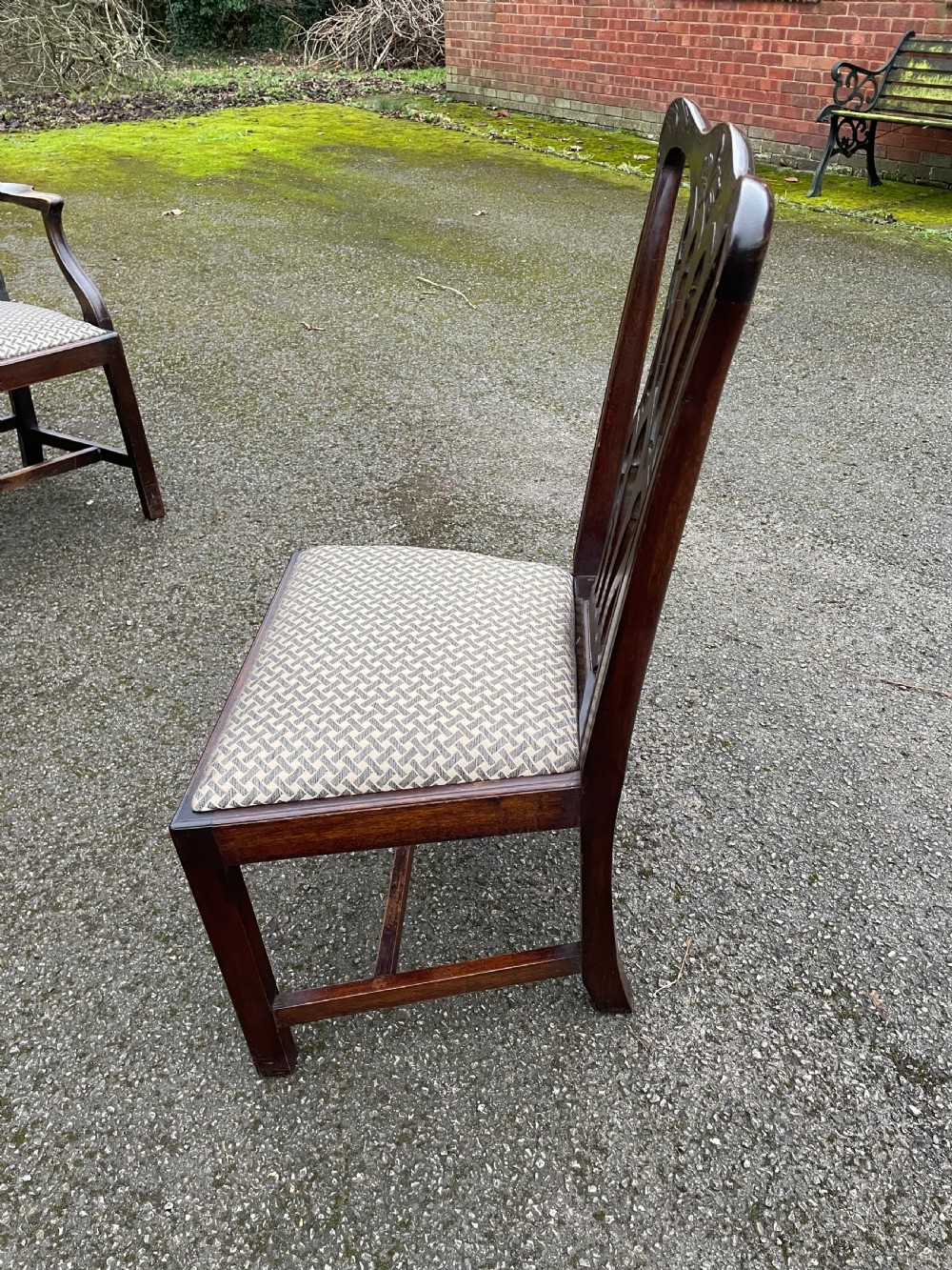 Set of ten C19TH solid mahogany Chippendale style dining chairs  View XIII
