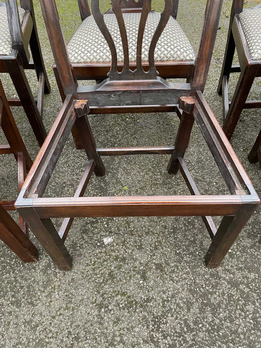 Set of ten C19TH solid mahogany Chippendale style dining chairs  View XIV