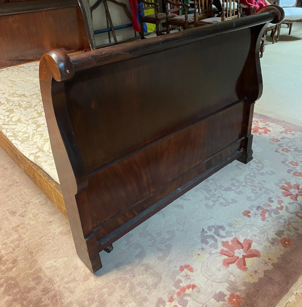 French C19TH mahogany sleigh bed -large single  View IV