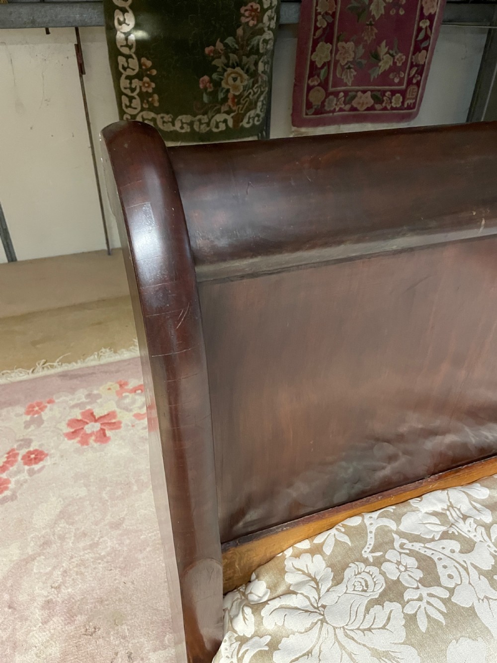French C19TH mahogany sleigh bed -large single  View VIII