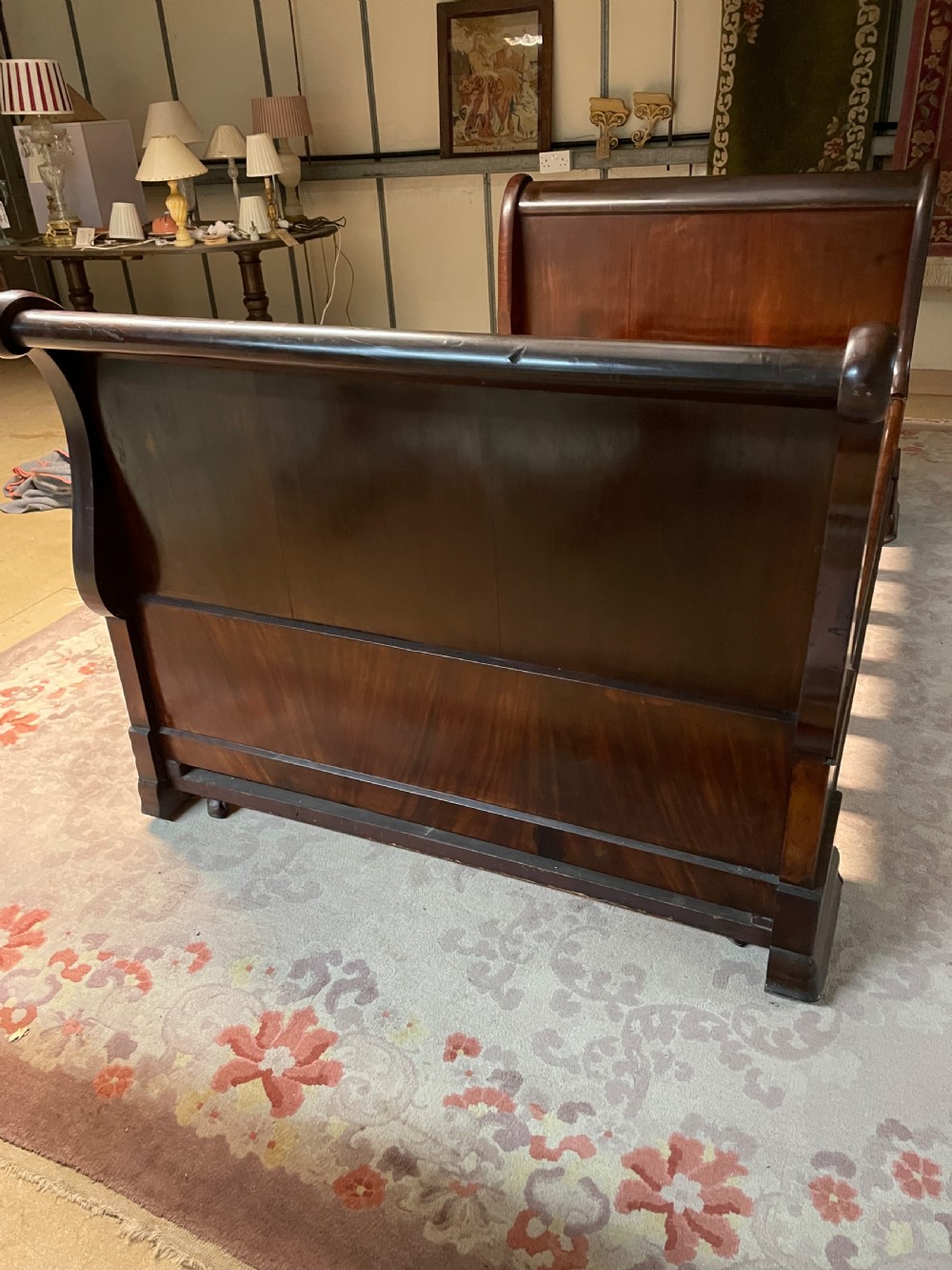 French C19TH mahogany sleigh bed -large single  View XI