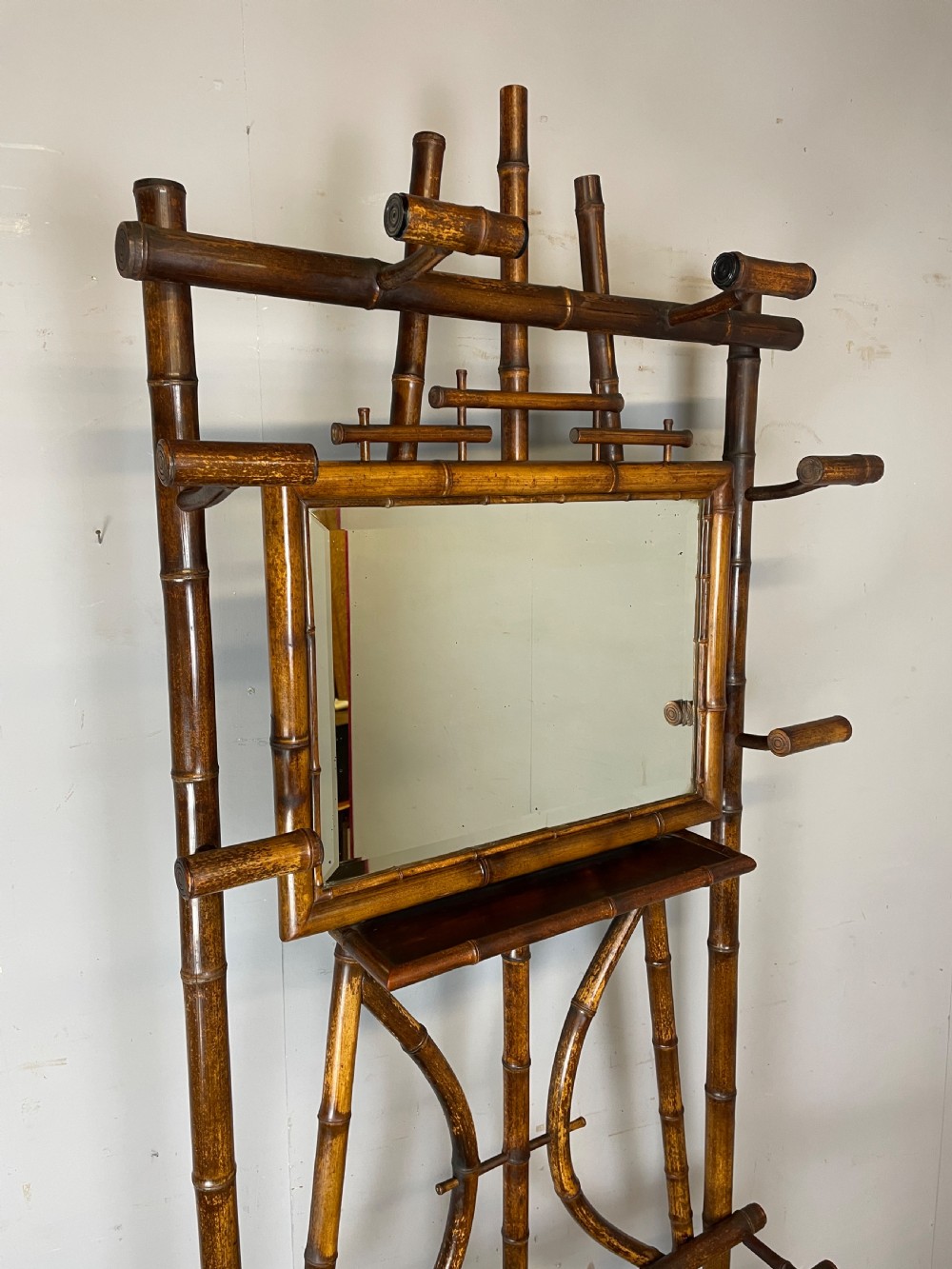 C19TH aesthetic movement bamboo hall stand  View III