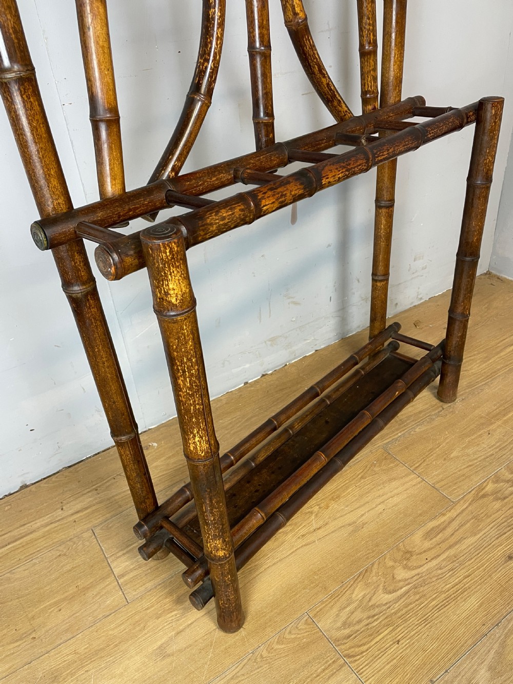 C19TH aesthetic movement bamboo hall stand  View V