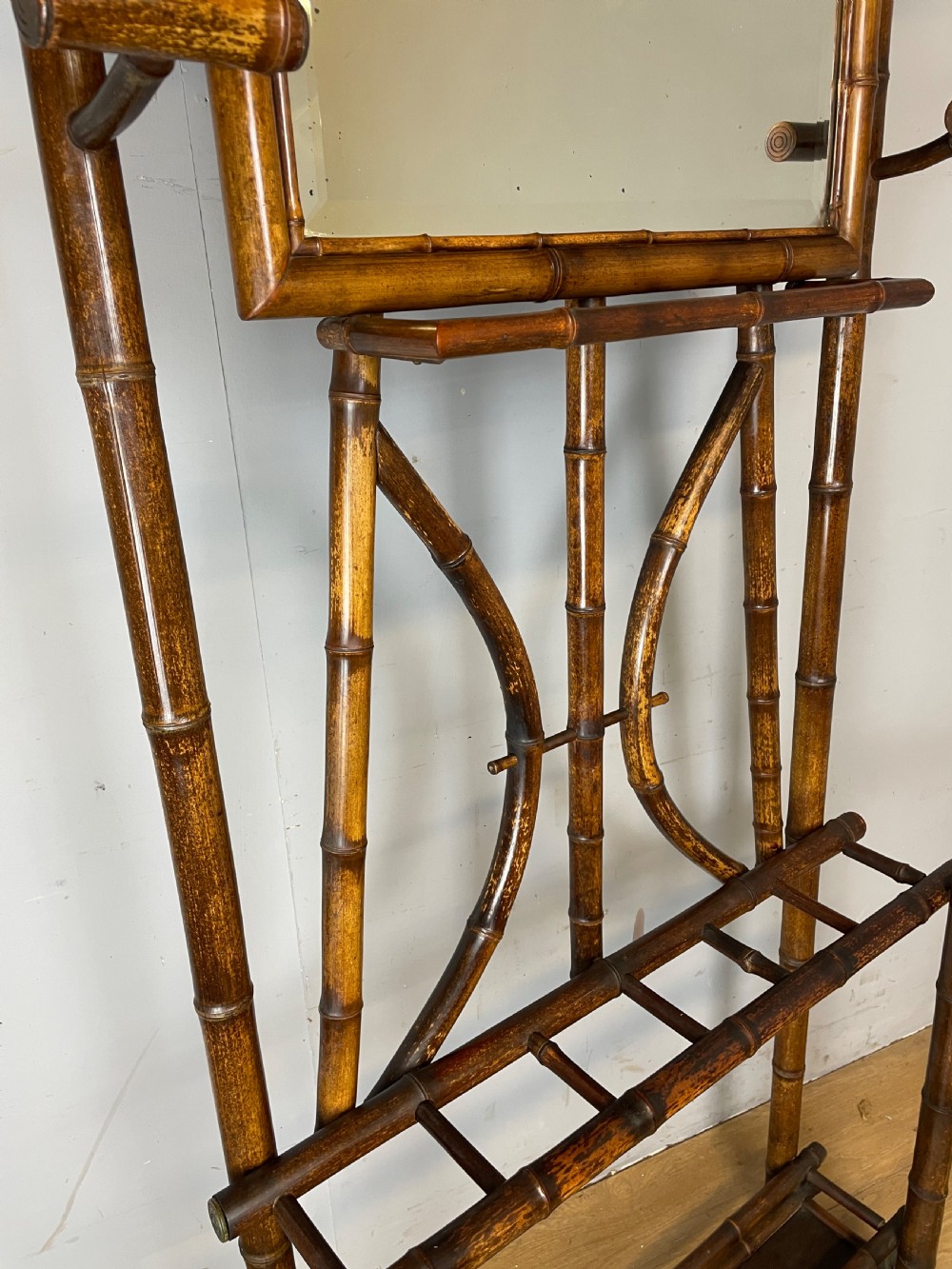 C19TH aesthetic movement bamboo hall stand  View VI