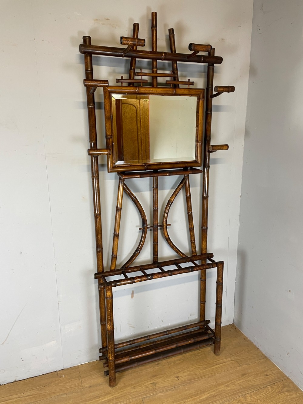 C19TH aesthetic movement bamboo hall stand  View VIII