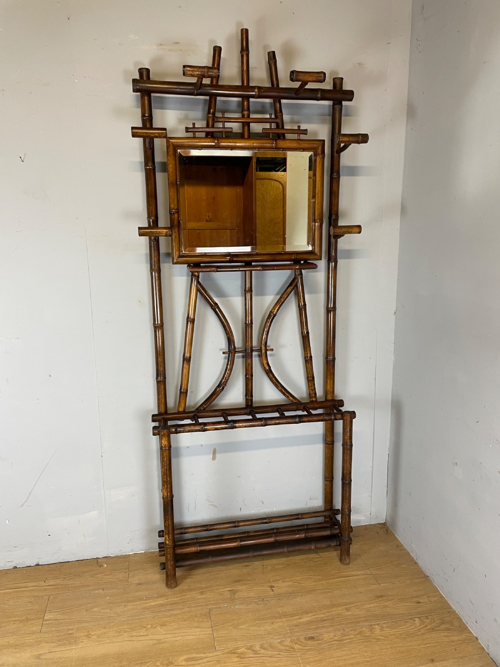 C19TH aesthetic movement bamboo hall stand  View IX
