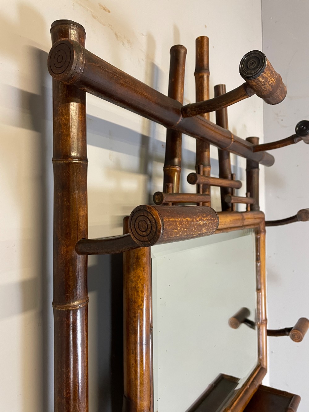 C19TH aesthetic movement bamboo hall stand  View X