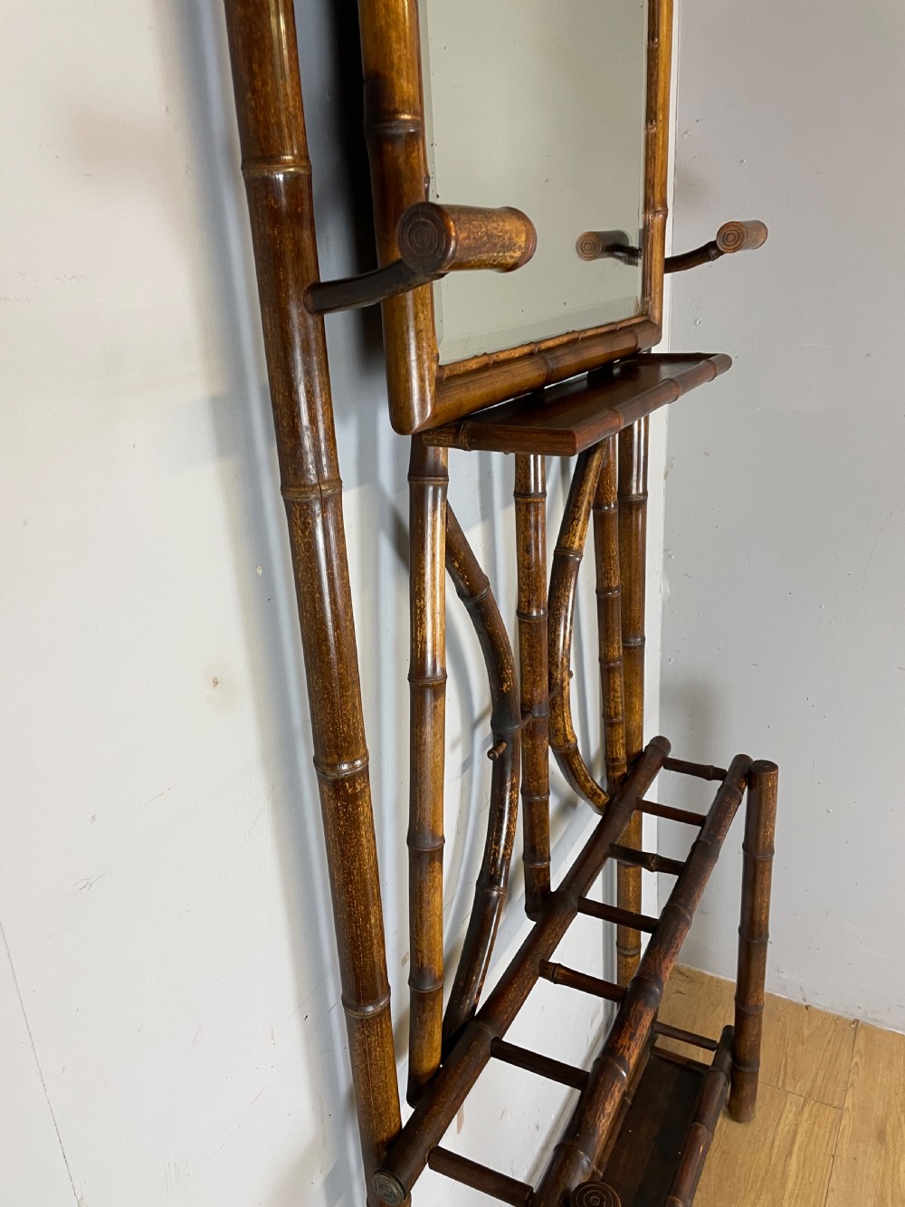 C19TH aesthetic movement bamboo hall stand  View XI