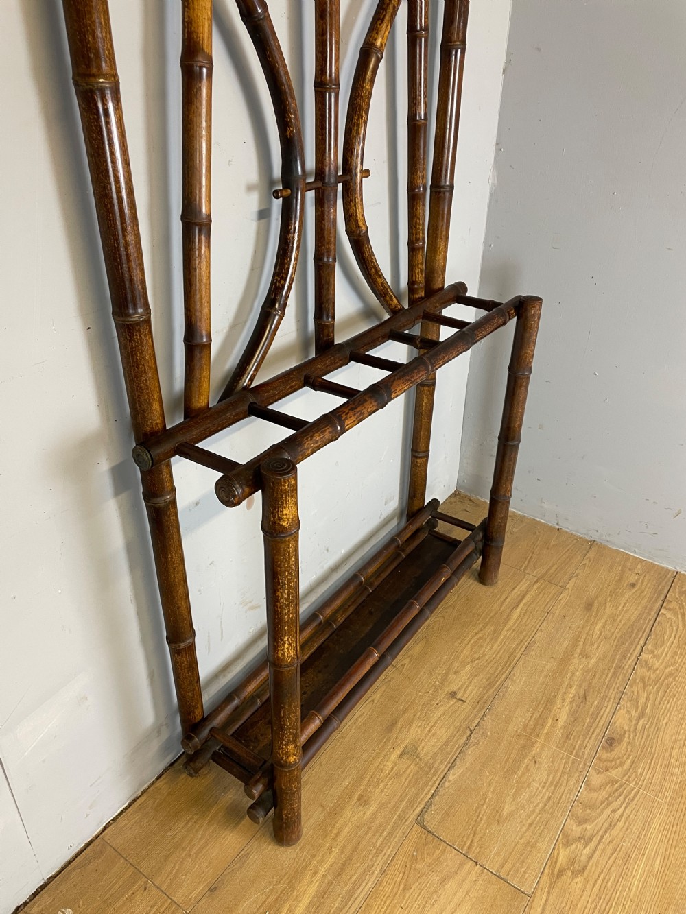 C19TH aesthetic movement bamboo hall stand  View XII
