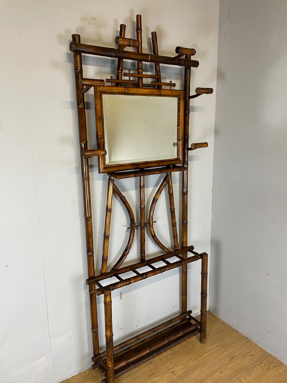 C19TH aesthetic movement bamboo hall stand  View XIII