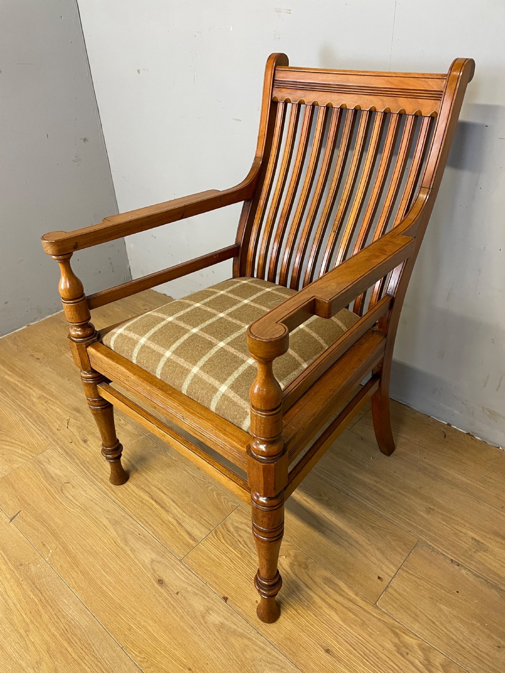 Walnut Arts and Crafts armchair circa 1900 View II