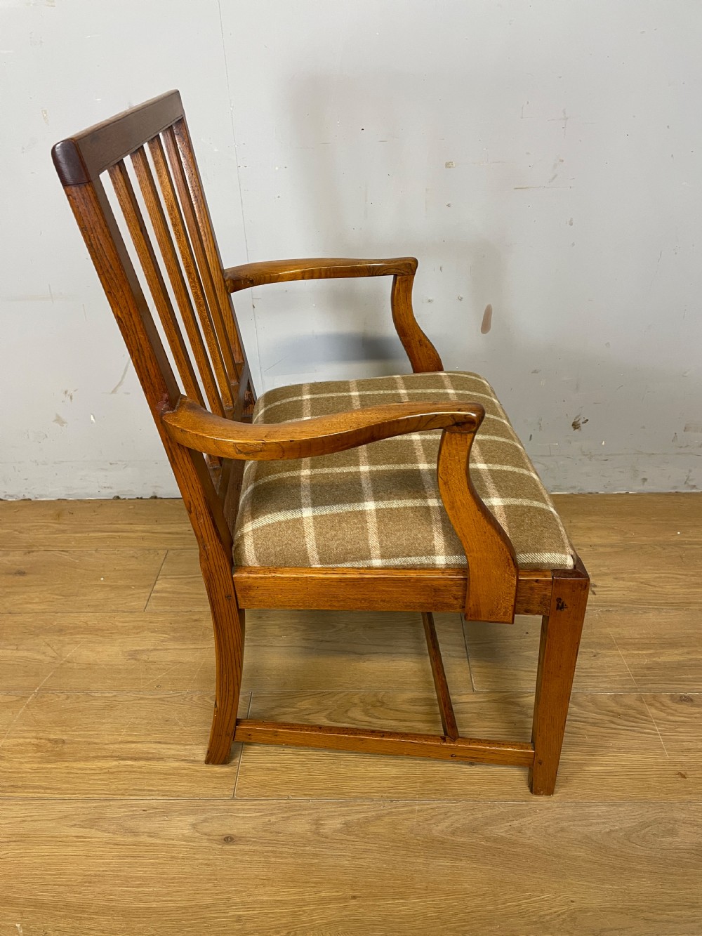 Georgian elm country armchair circa 1800 View V