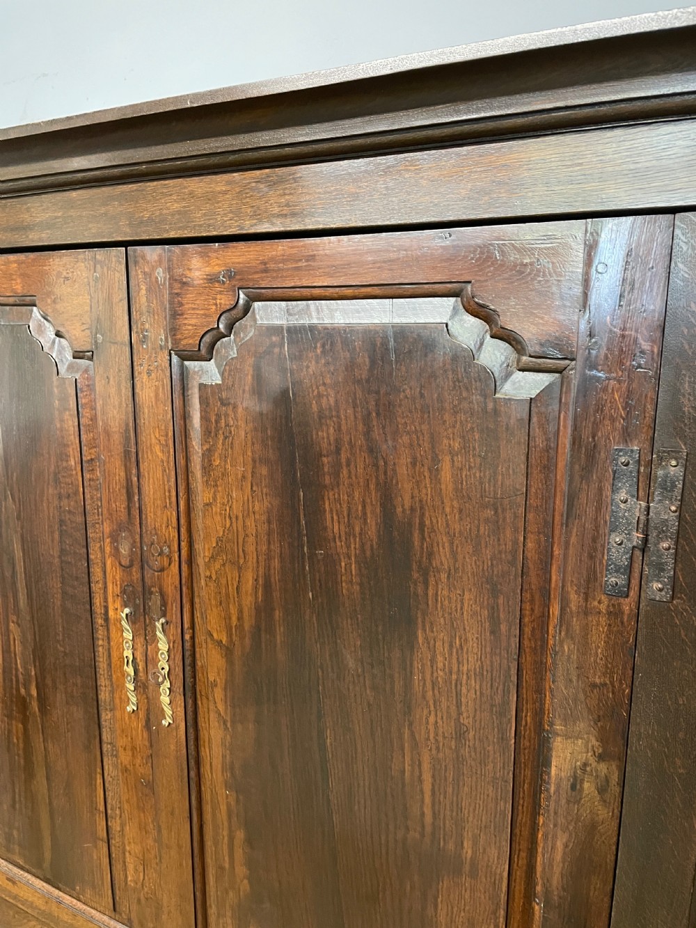 C19TH provincial French panelled oak wardrobe  View III