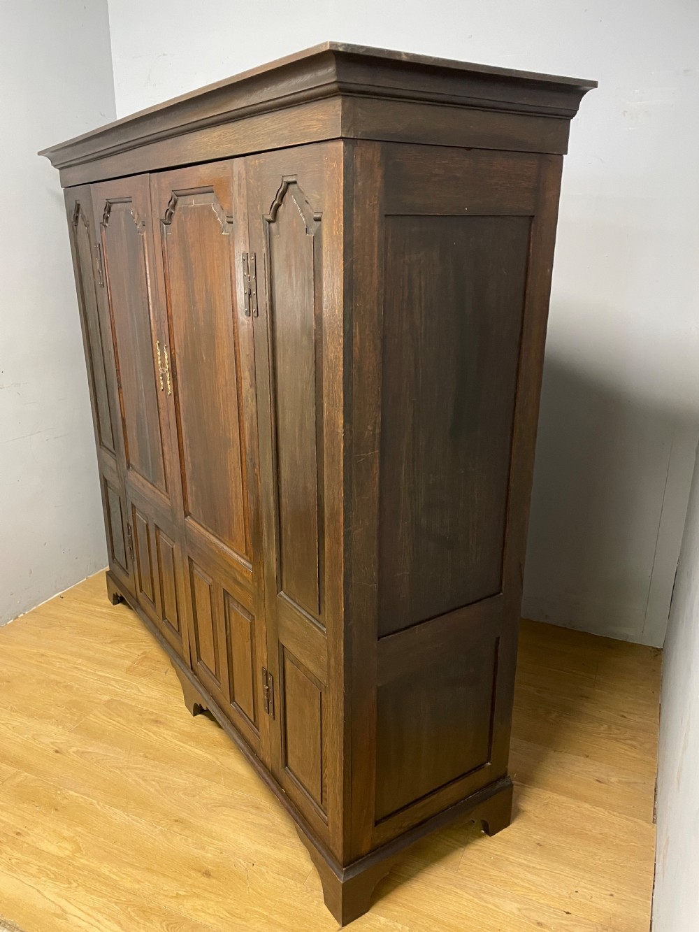 C19TH provincial French panelled oak wardrobe  View V