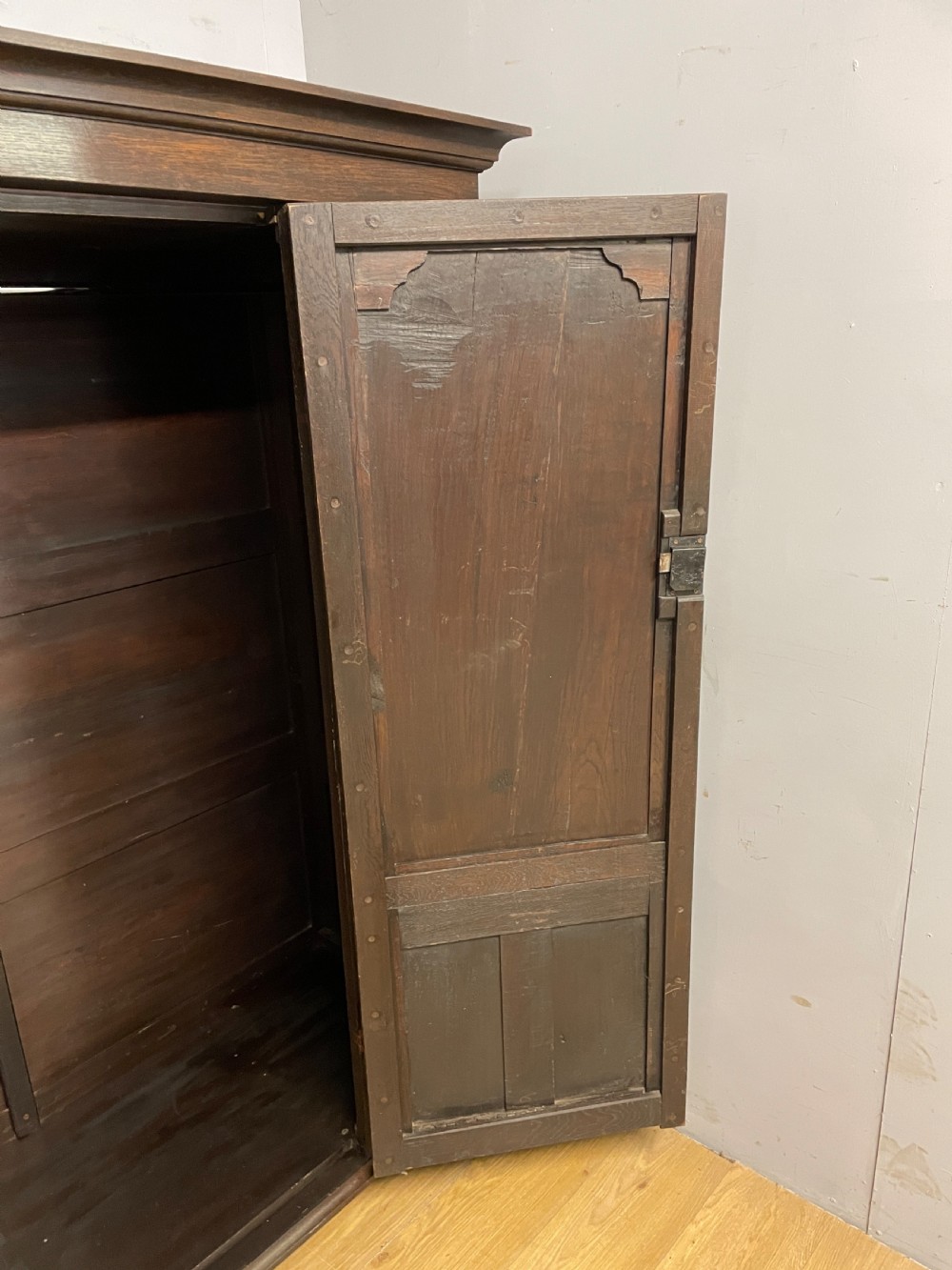 C19TH provincial French panelled oak wardrobe  View VI