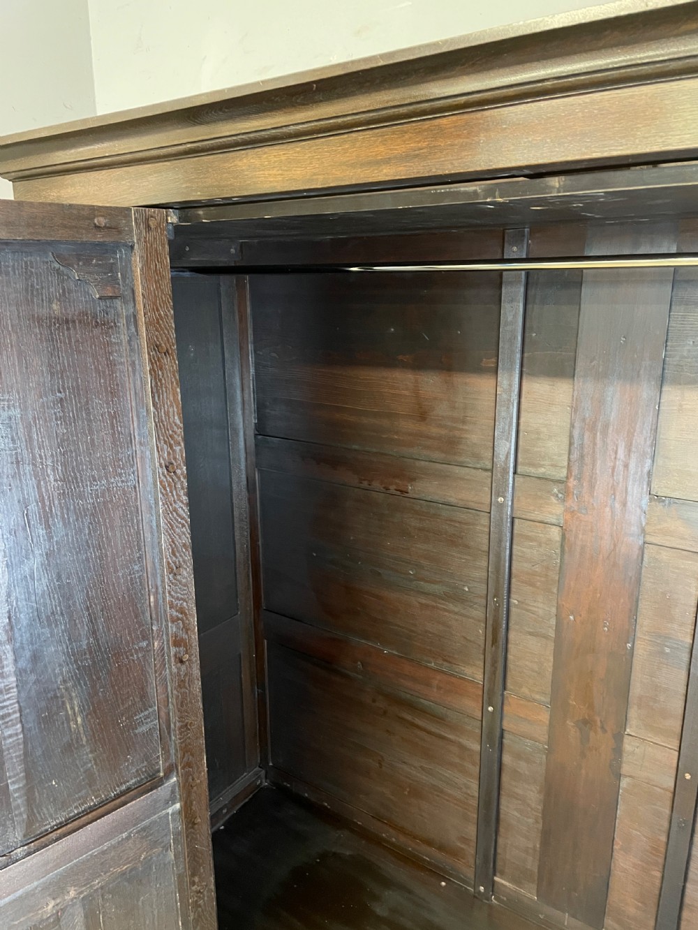 C19TH provincial French panelled oak wardrobe  View VII