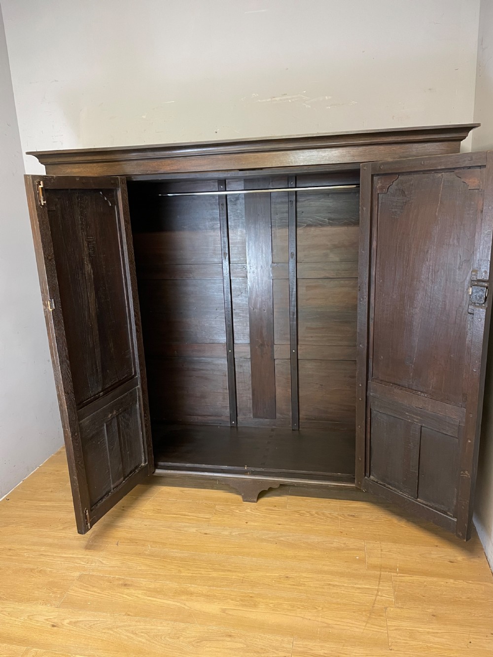 C19TH provincial French panelled oak wardrobe  View VIII