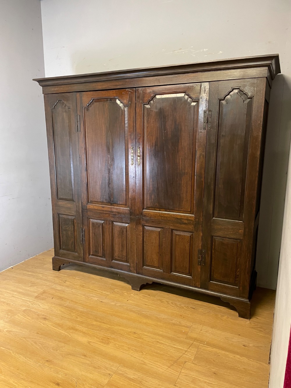 C19TH provincial French panelled oak wardrobe  View X