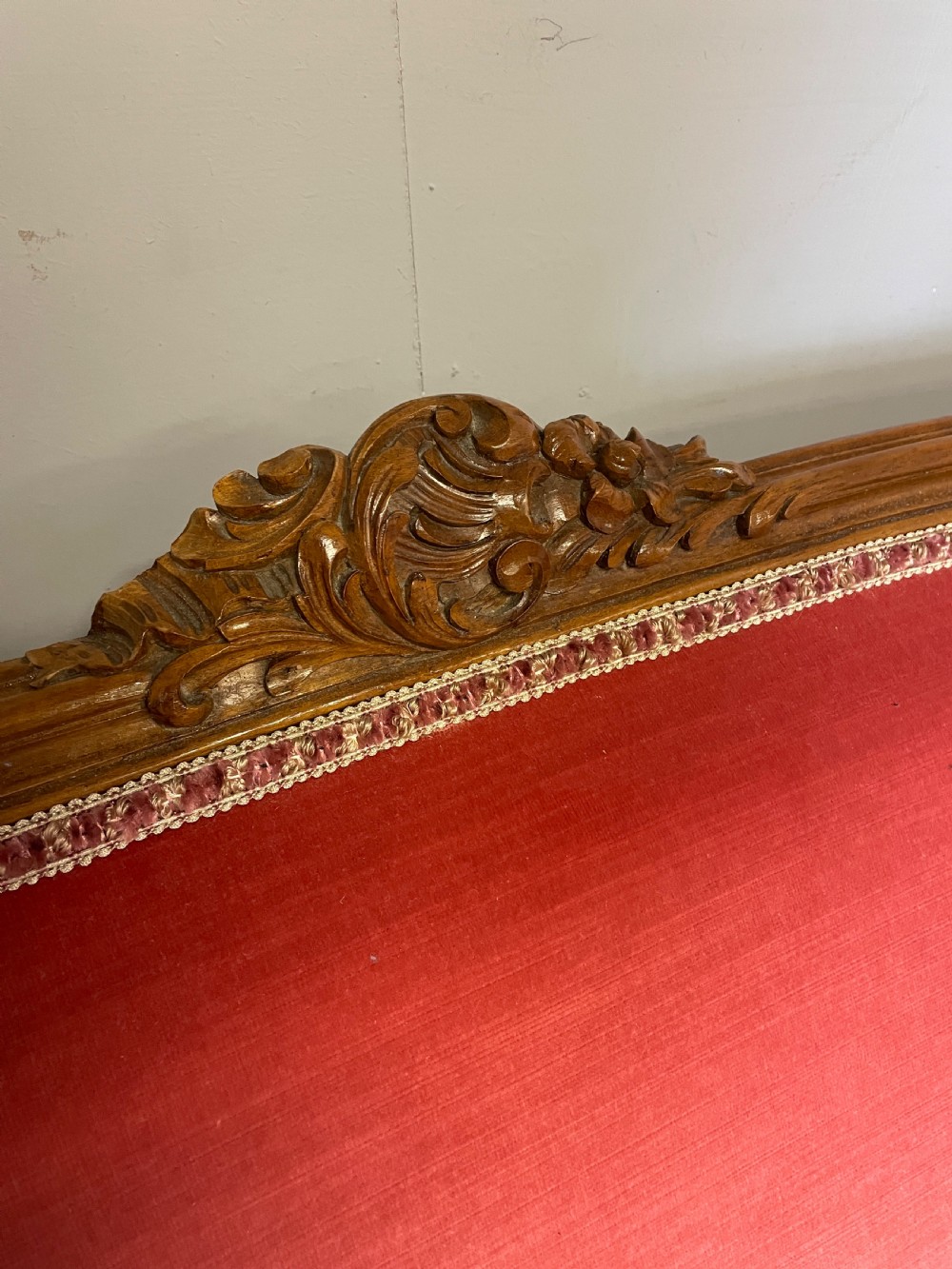 French carved walnut two seater sofa circa 1920  View IV