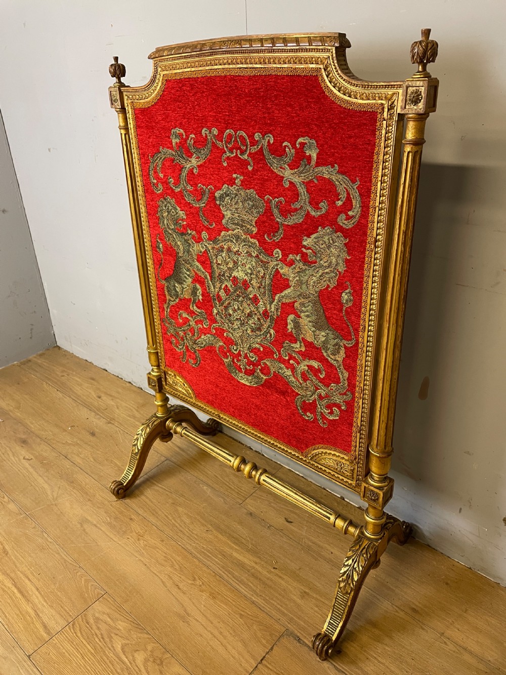 C19TH carved giltwood firescreen  View V
